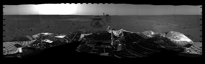 Spirit rover photograph with bots