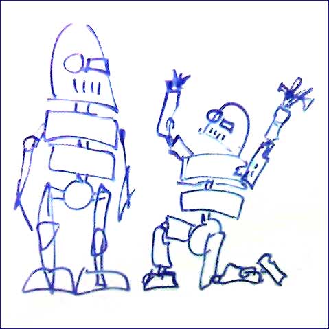 illustration of two bots