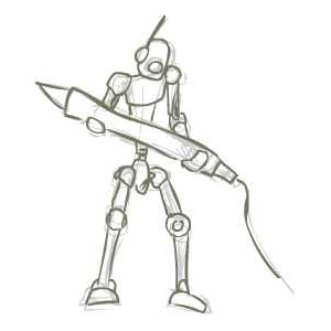 bot with pen